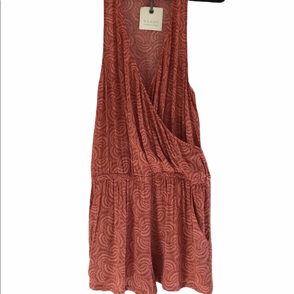 Hinge Rust Patterned Rust Romper Med NWT $79 - Picture 2 of 12